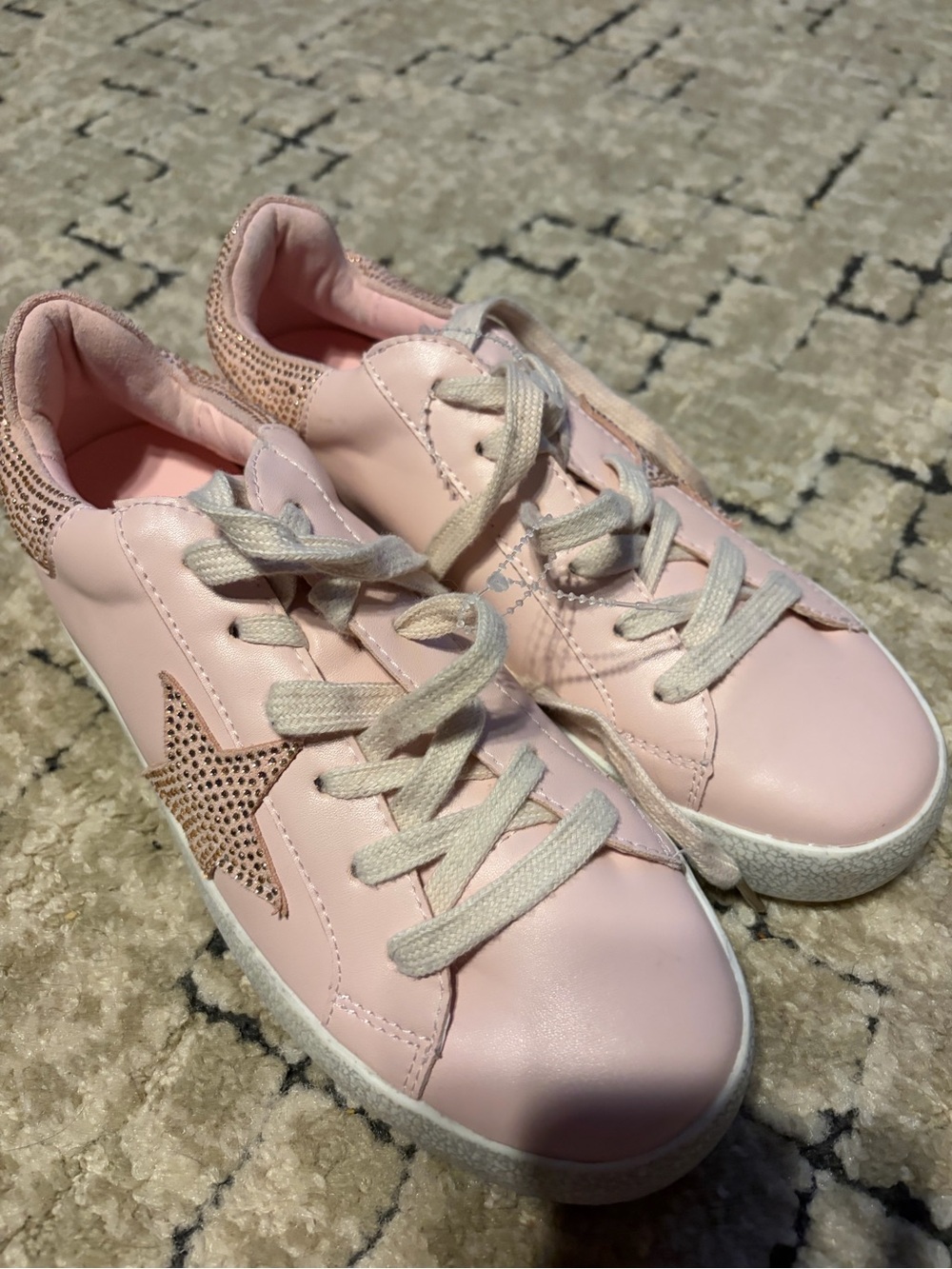 Outwoods Pink Star Embellished Lace-Up Sneakers